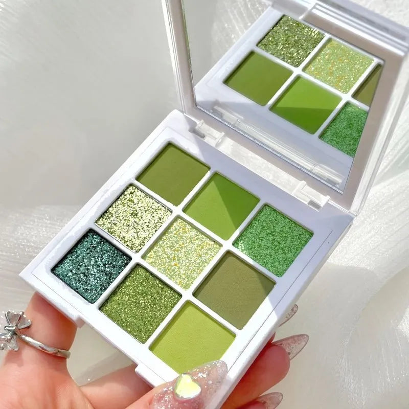 New Avocados Green Pearlescent Eyeshadow Palette Guacamole Glitter Sequins Brighten Eye Grooming Female Cosmetic Makeup Palette