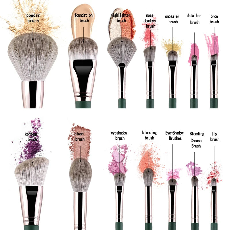 14Pcs Make Up Brushes Set With 2 Makeup Sponges Cosmetics Foundation Powder Eyeshadow Blush Brush Makeup Brush Set Beauty Tools